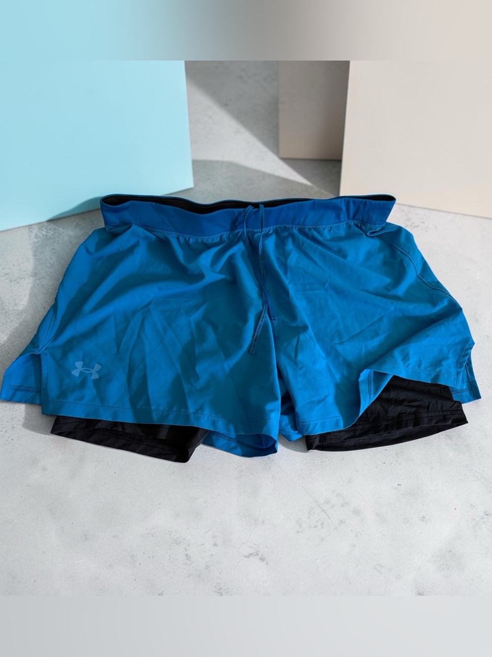 Under Armour Women’s ISO-Chill 2-in-1 Lined Running Shorts 2X-L Blue Reflective